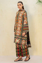 3-PC Unstitched Digital Printed Lawn By Jazmin |  USE-9194